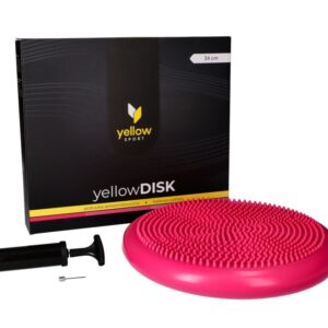 Poduszka sensomotoryczna yellowDISK z pompką różowa